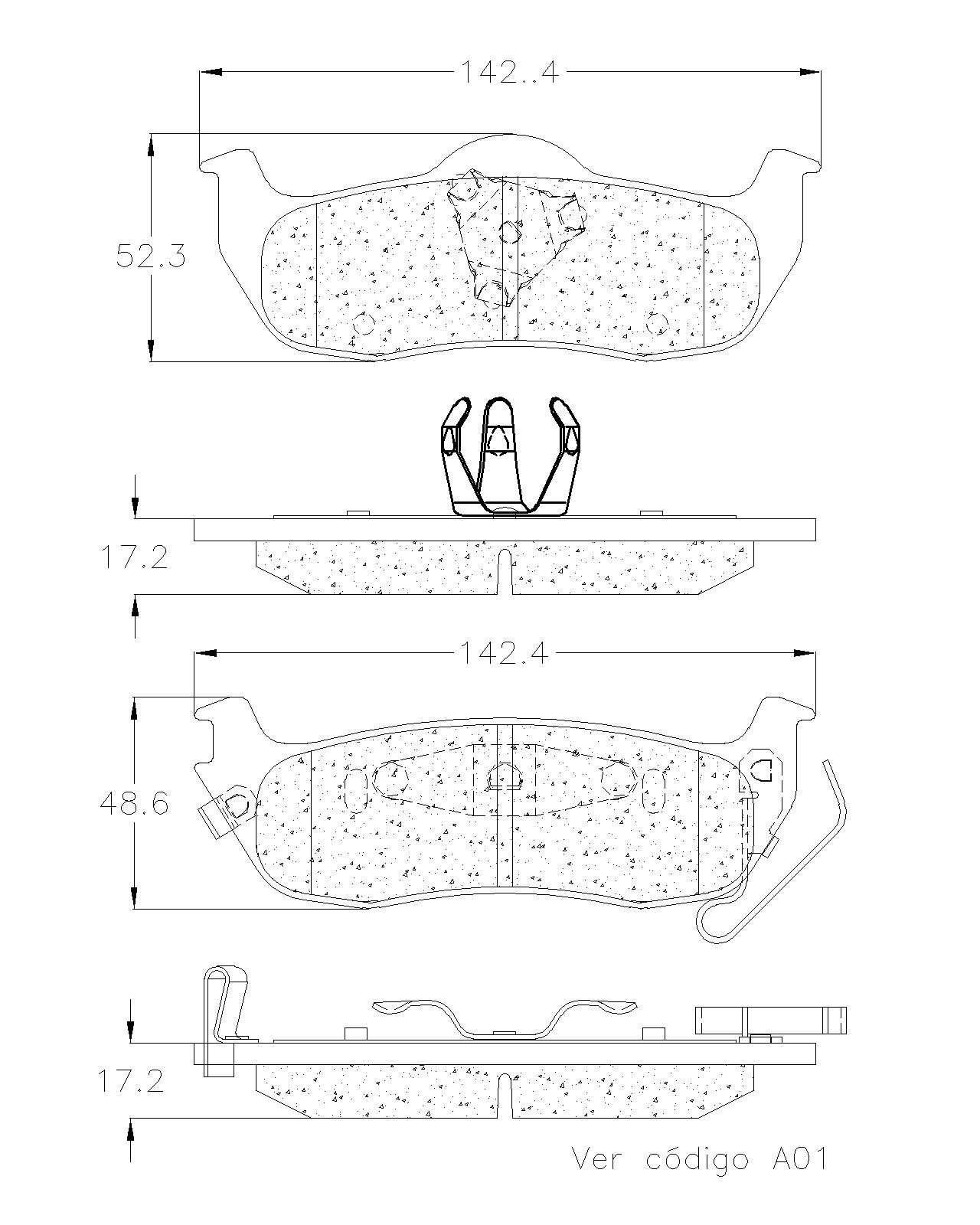 BALATA TRASERA CERÁMICA NISSAN ARMADA, TITAN - Imagen 2