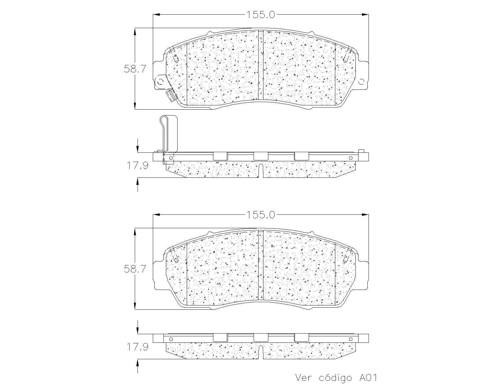BALATA DELANTERA CERÁMICA ACURA RDX, HONDA CR-V - Imagen 2