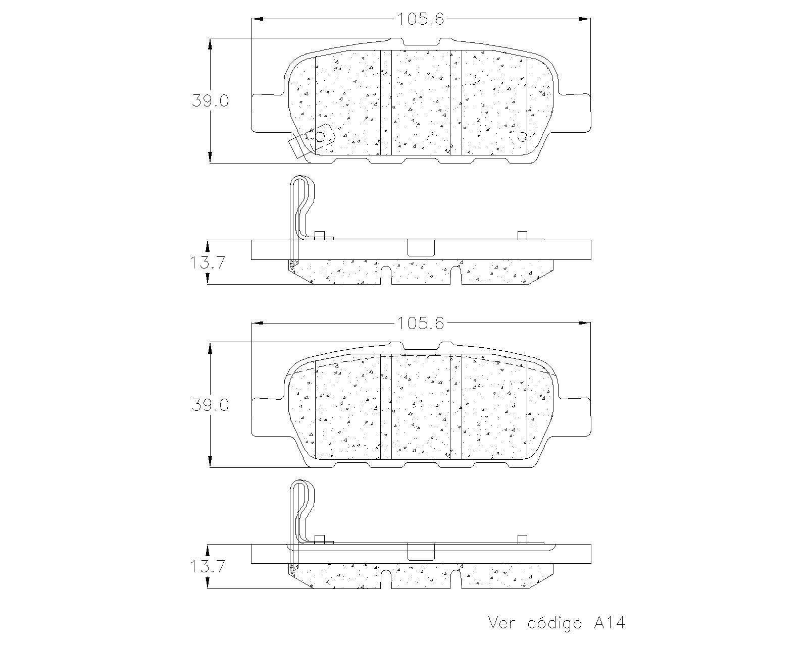 BALATA TRASERA CERÁMICA NISSAN ALTIMA, RENAULT KOLEOS, SUZUKI GRAND VITARA - Imagen 2
