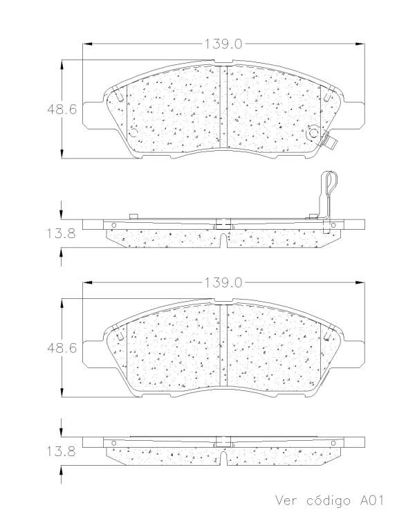 BALATA DELANTERA CERAMICA NISSAN VERSA, MARCH, NOTE - Imagen 2