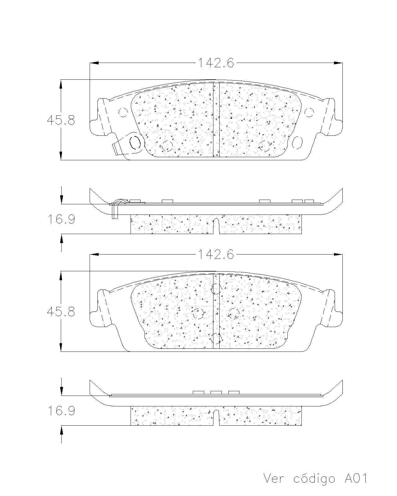 BALATA TRASERA CERÁMICA SILVERADO, TAHOE, ESCALADE - Imagen 2