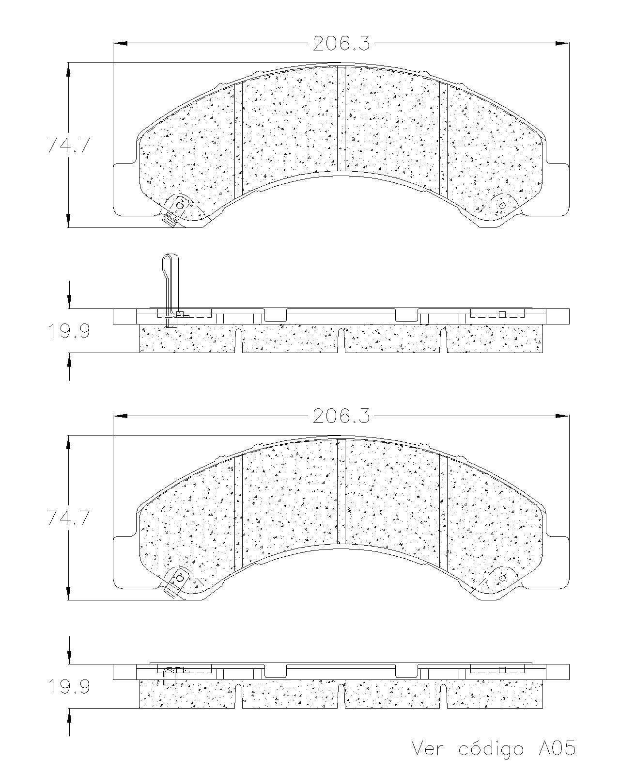 BALATA DELANTERA CERÁMICA ISUZU NPR, REACH - Imagen 2