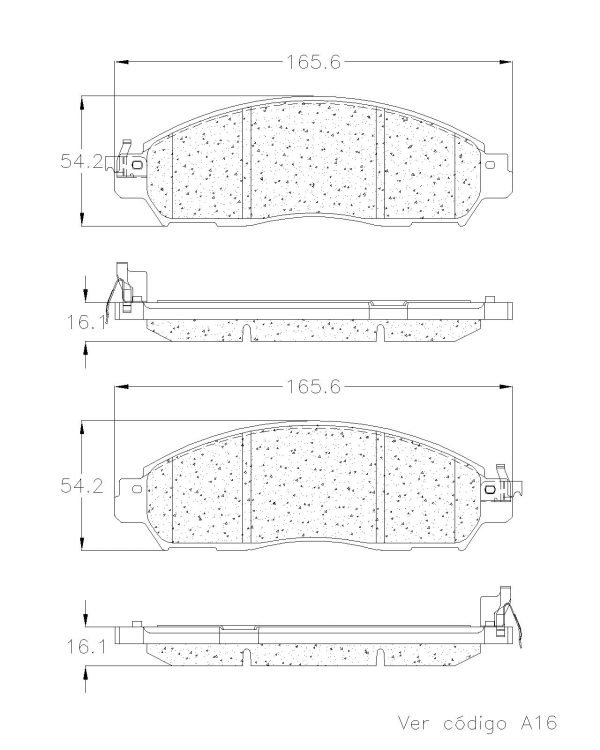 BALATA DELANTERA CERAMICA NISSAN NP300 - Imagen 2