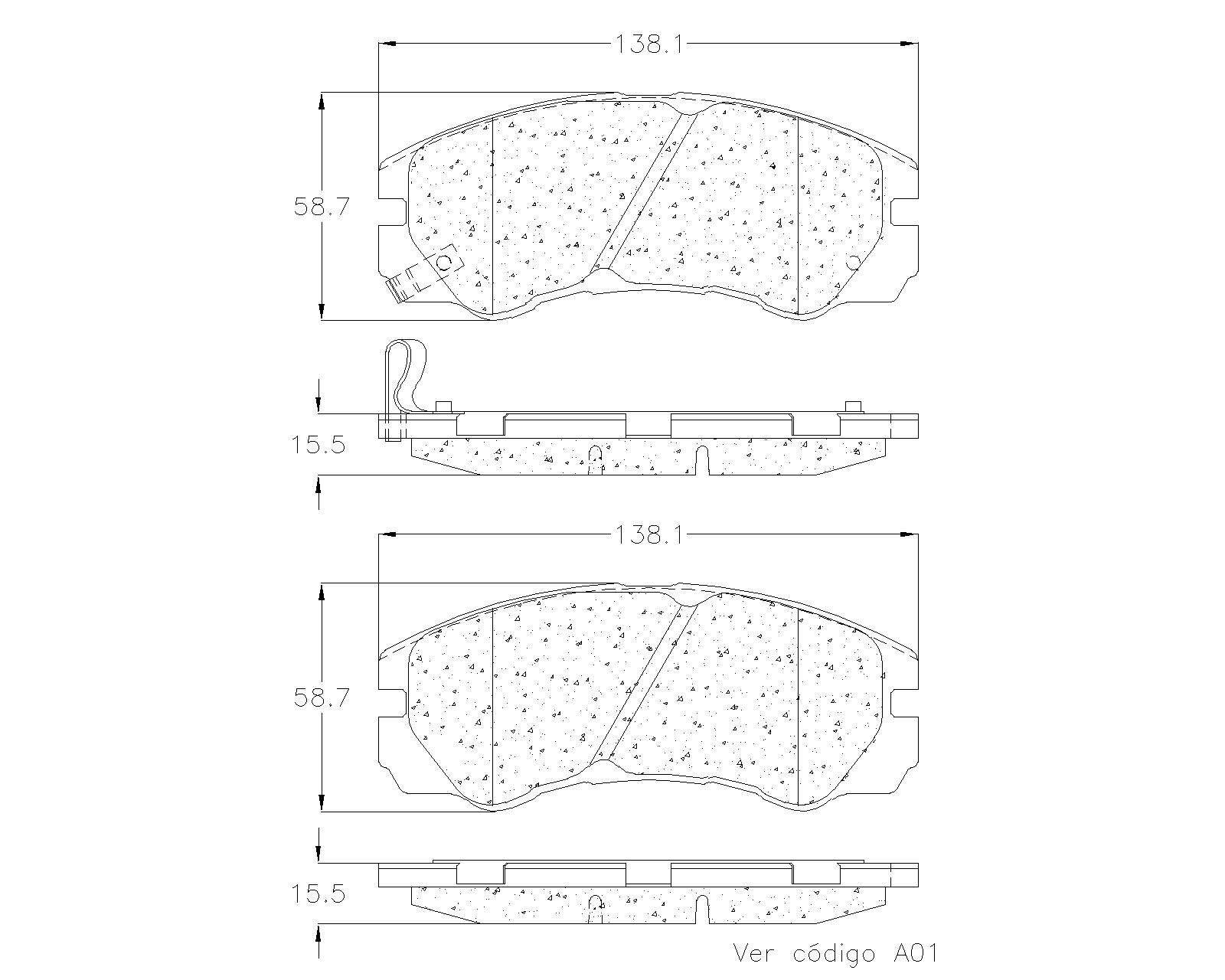 BALATA DELANTERA CERÁMICA ACURA SLX, HONDA PASSPORT - Imagen 2
