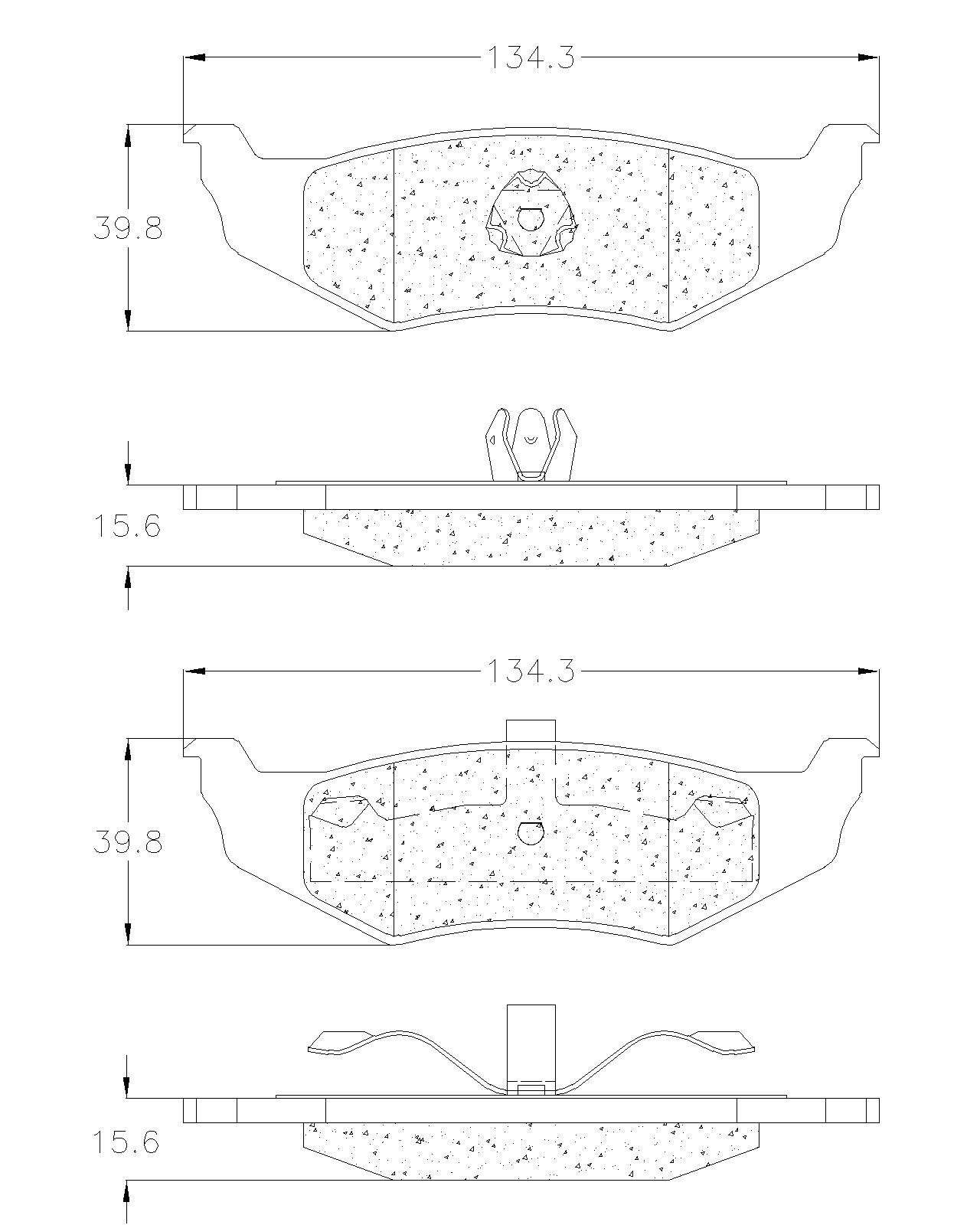 BALATA TRASERA CERÁMICA CHRYSLER CONCORDE LHS, INTREPID, NEW YORKER - Imagen 2