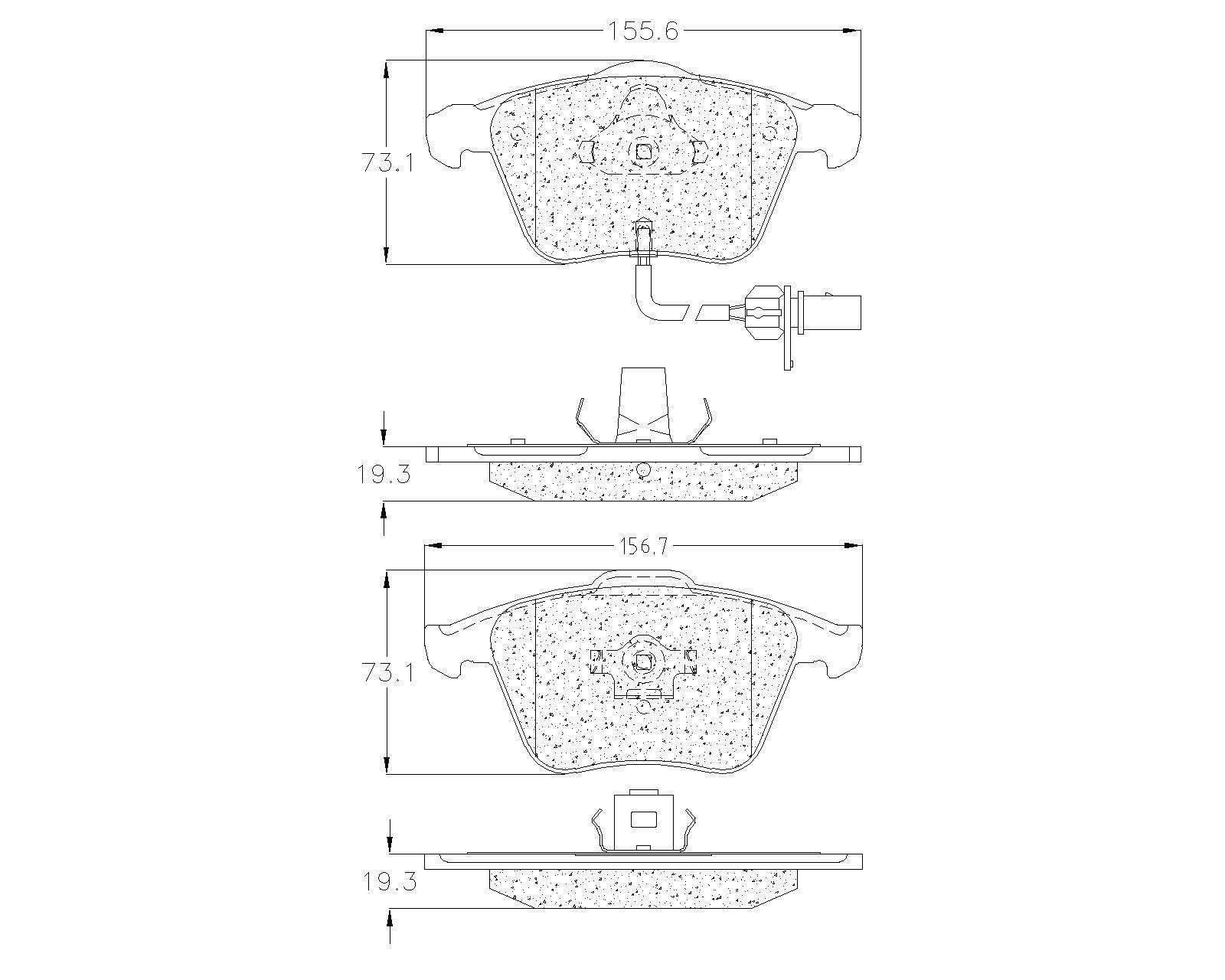 BALATA DELANTERA AUDI A3, A4, A6, QUATTRO , VW PASSAT V6 - Imagen 2