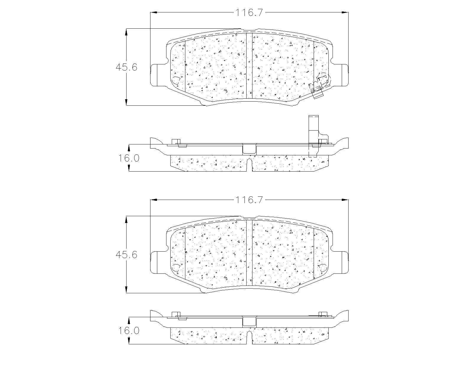 BALATA TRASERA DODGE NITRO, JEEP WRANGLER, LIBERTY - Imagen 2