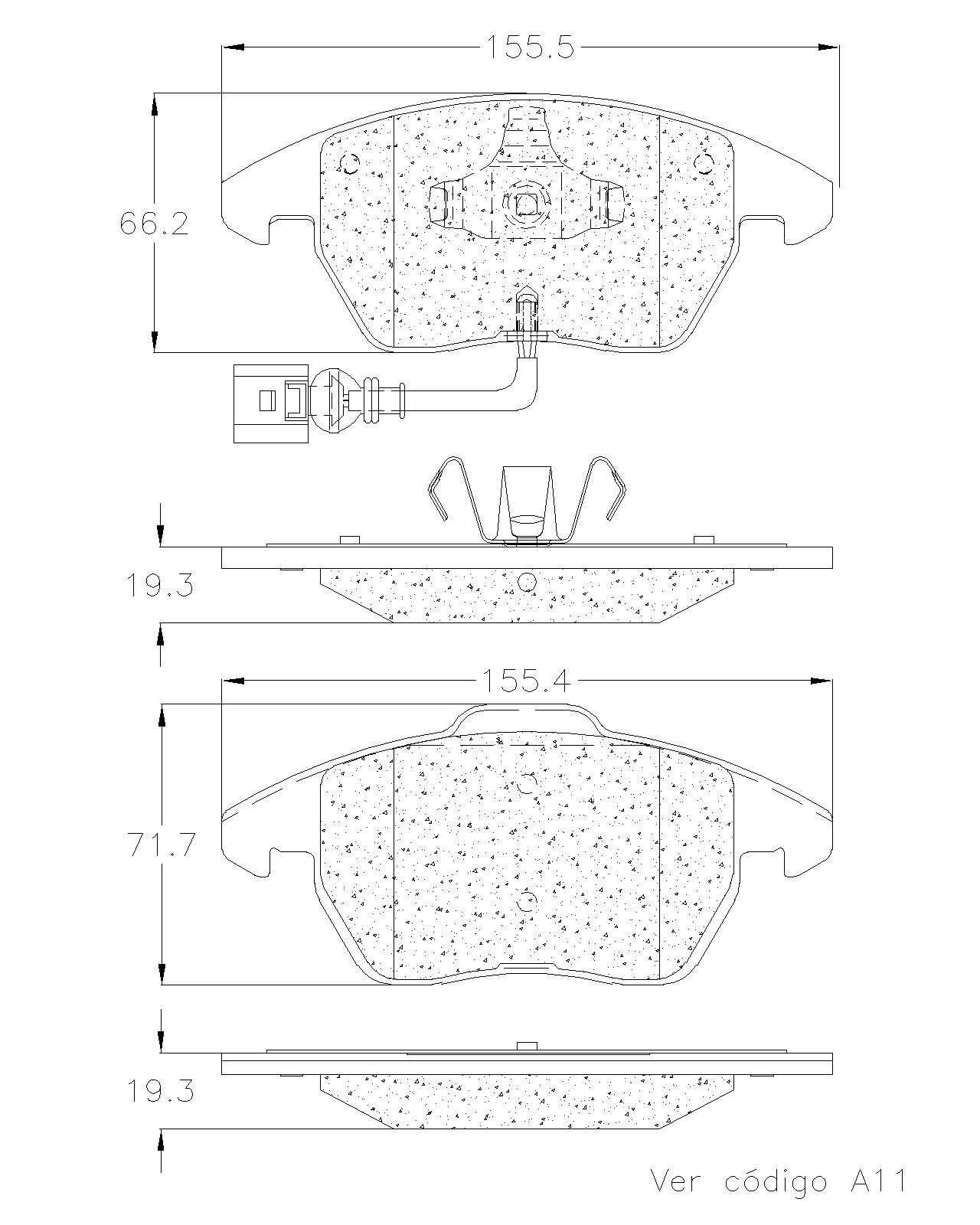 BALATA DELANTERA AUDI A1, A3, SEAT IBIZA, TOLEDO ,VW BORA, JETTA, GOLF - Imagen 2