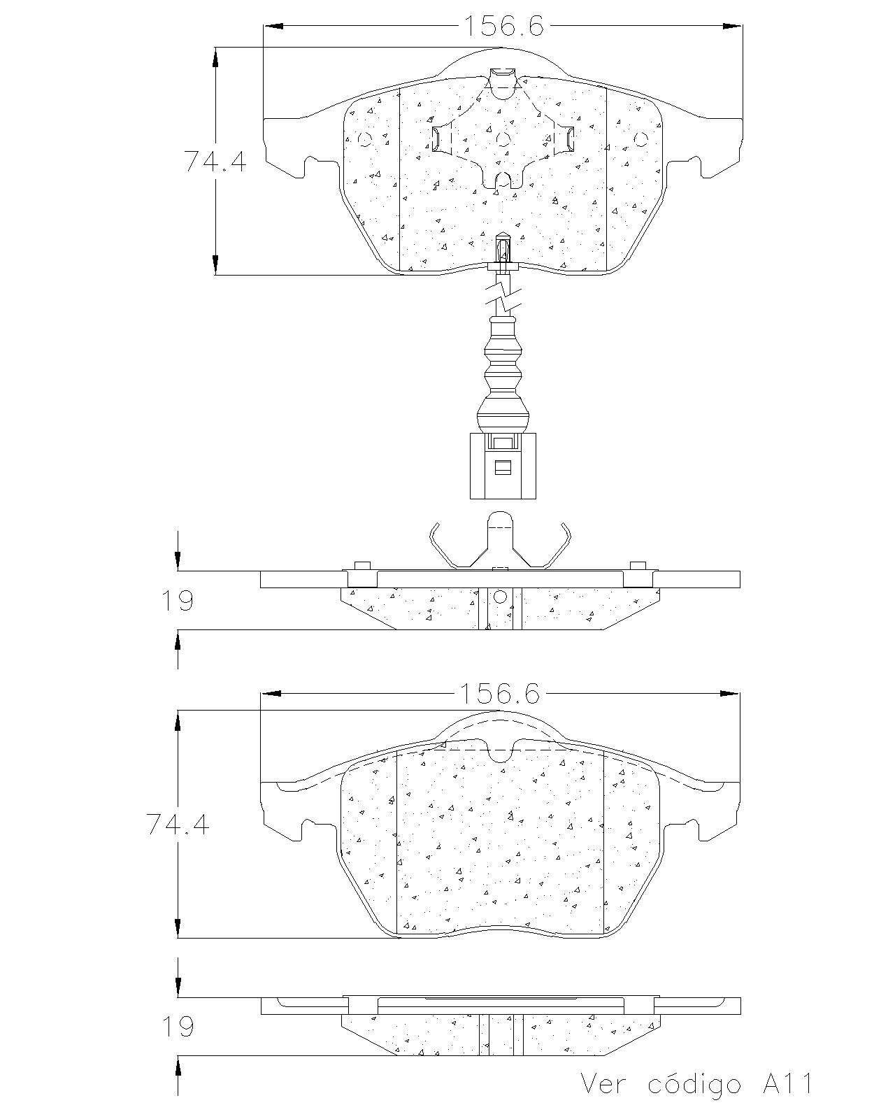 BALATA DELANTERA AUDI TT, VW BEETLE SPORT - Imagen 2